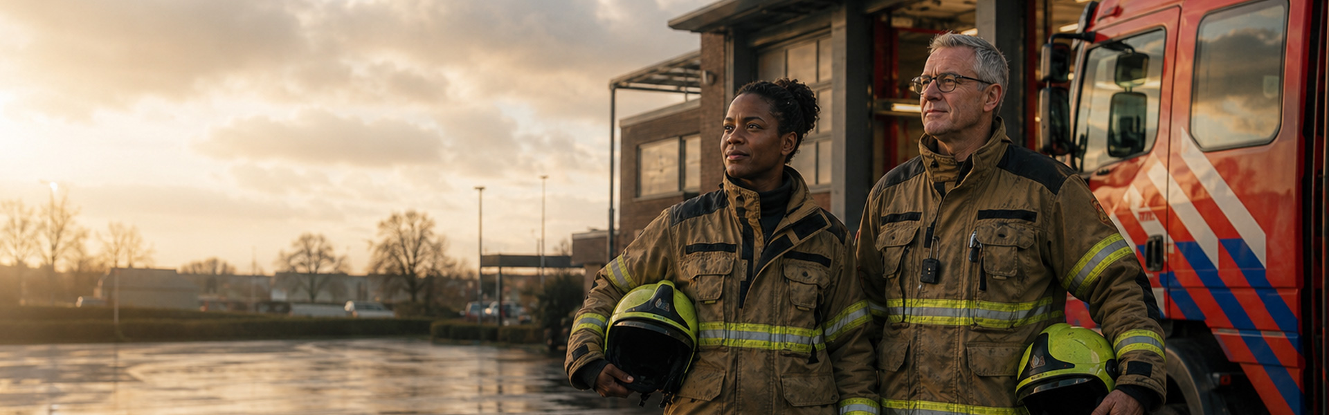 Nederlandse brandweerlieden in actie